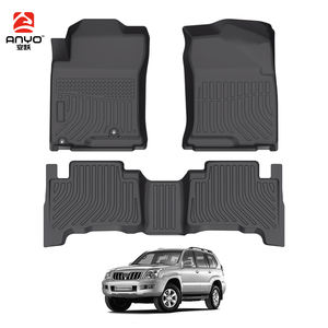 Alfombras para alfombrillas de plato profundo, alfombrillas para coche, para Toyota <span class=keywords><strong>Land</strong></span> <span class=keywords><strong>Cruiser</strong></span> Prado J120 2003-2008, alfombrillas delanteras y traseras - Product Image 1