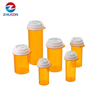 Flacons à pilules en plastique orange avec bouchon à vis résistant aux enfants, contenants à médicaments sérigraphiés, rangement de voyage