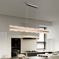 Luxe moderne minimaliste longue suspension maison salle à manger bar lustre lampe en aluminium acrylique fer hauteur réglable Led suspension