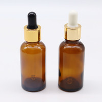 Flacon en verre ambré avec bouchon doré/bambou pour emballage cosmétique, vente en gros, 5ml, 10ml, 15ml, 20ml, 30ml, 50ml, 100ml