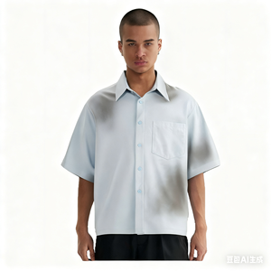 เสื้อลำลองผ้าฝ้ายพิมพ์ลายสำหรับผู้ชาย, เสื้อคอเสื้อมีกระดุมสั้นป้องกันการขาด6XL สำหรับใส่เที่ยวชายหาดในฤดูร้อน - Product Image 4