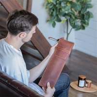 Porte-bâtonnets de batterie en cuir véritable, étui pour baguettes de batterie, cadeau pour musicien, sac à baguettes personnalisé avec sangle