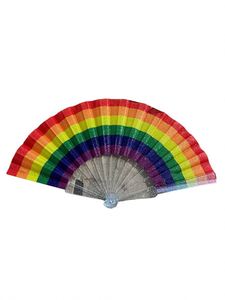 Éventail artisanal d'été en bambou tressé, couleurs fraîches et artistiques, avec paillettes – Artisanat de bambou haut de gamme - Product Image 2