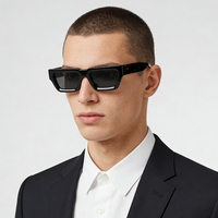 Nouvelle Arrivée Lunettes de Soleil Rétro Carrées en Acétate Épaissi, Verres UV400, Monture Fine, Style Personnalisé, Tendance Transfrontalière
