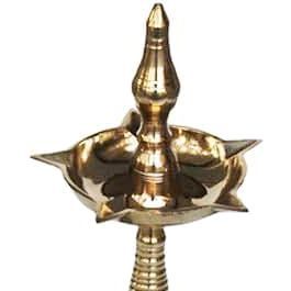 PARIJAT HANDICRAFT 5 Face Mini lámpara de aceite de latón hecha a mano 10,2 \ "Pilar Diya para Diwali Pooja Aarti para Puja Diya Pooja Propósito - Product Image 6