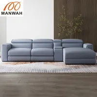 MANWAH CHEERS Heiß verkaufter Stoff Wohnzimmer Sofa Grau 5-Sitzer Power Rec lining Sectional mit Chaise für Wohnzimmer
