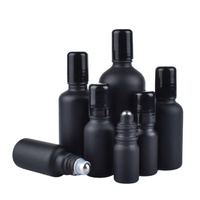 Flacon compte-gouttes en verre noir UV de 5 ml, 10 ml, 15 ml, 30 ml, 50 ml, 60 ml, 100 ml pour huiles essentielles avec bille roulante et pompe