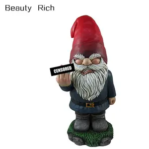 Polyresin/เรซิ่น Garden GNOME Riding Turtle 14"