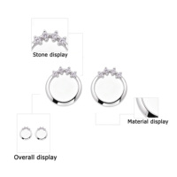 Boucles d'oreilles tendance en argent 925 pour femmes, boucles d'oreilles créoles haut de gamme avec zircon cubique