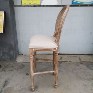Chaise de salle à manger <span class=keywords><strong>Louis</strong></span> <span class=keywords><strong>XV</strong></span> en bois massif, style français moderne, dossier rond, avec fonction rafraîchissante et assise moelleuse, pour bar à domicile, bureau à domicile et parc - Product Image 3