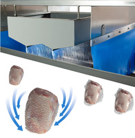 Chaîne de transformation des aliments machine d'emballage sous vide continue chambre ceinture scellant sous vide tunnel rétractable lames d'air tunnel de séchage sécheur