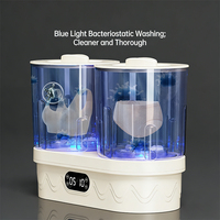 Mini-laveuse portable à double cuve avec stérilisation par lumière bleue, petite machine à laver pour sous-vêtements, chaussettes, voyages, dortoirs et soins de bébé