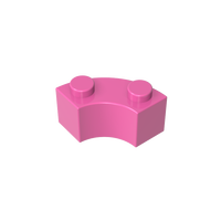 [Gobricks] Pièces de bloc de construction en gros GDS-799 Coin rond en brique 2x2 Macaroni avec encoche à goujon et dessous renforcé 3063