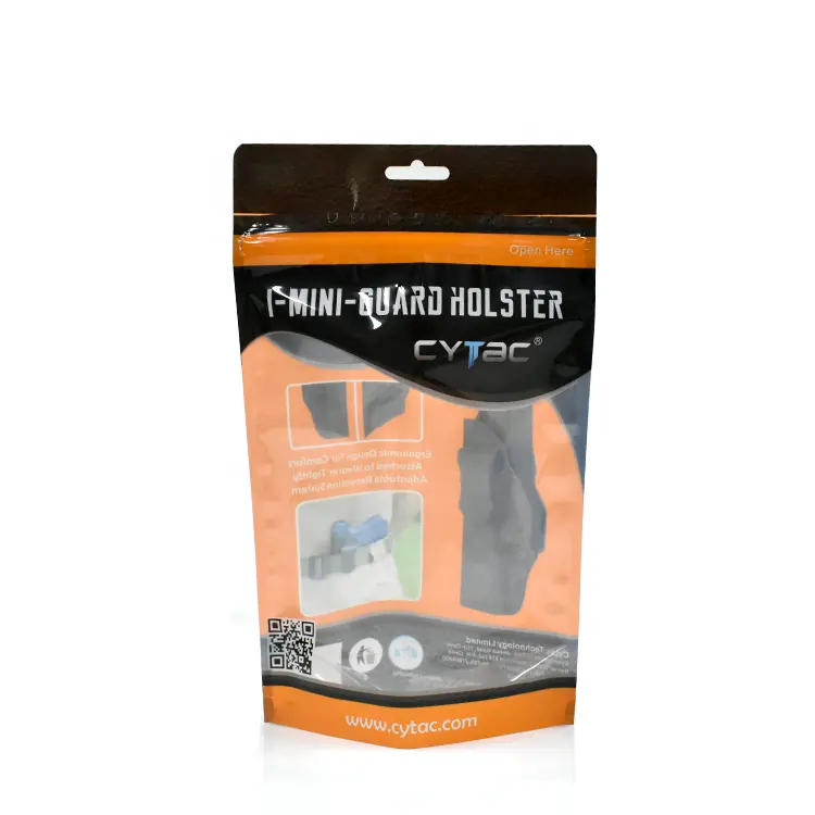 Plastik kustom cetak Ziplock berdiri kantong aksesori Mini penjaga sarung kemasan tas dengan jendela LDPE Gravure cetak