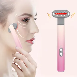 Portable Electric Heating Vibration Face Under Eye Lifting Massager EMS Micro-current LED Photon Eye Beauty Wand