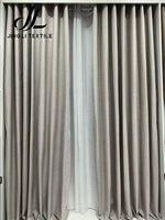 Rideau de fenêtre en polyester jacquard à œillets, occultant total, isolant thermique et phonique, écologique, aspect luxueux, couleur unie, pour l'export en gros
