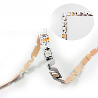 Bande LED flexible RGB auto-adhésive de type S de 8 mm, 12 V, SMD5050, télécommande, 6 W/m, 48 LED/m, dimmable, publicité paysagère, PVC