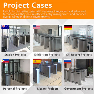 Eissolution tùy biến sinh trắc học kiểm soát truy cập trượt turnstile an ninh Kính trượt tốc độ cổng rào cản turnstile - Product Image 2