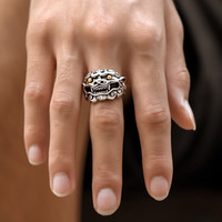 Bague ouverte Lion dominant de style ethnique chinois pour hommes, bijoux et accessoires tendance
