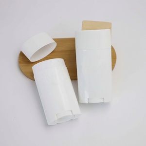 Offre Spéciale – Emballage de déodorant en stick ovale blanc en PP, tube plat pour crème solaire 75g avec capuchon coulissant - Product Image 3