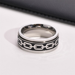 Fashion New Design Black Enamel Spinner <b>Ring</b> Gold Plated <b>Rings</b> <b>for</b> <b>Men</b> - Product Image 3
