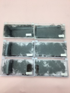 Etiqueta privada 300 500 1000 extensiones de pestañas prefabricadas abanicos sueltos hechos a mano promade extensión de pestañas sueltas Cachemira esponjoso negro mate - Product Image 2