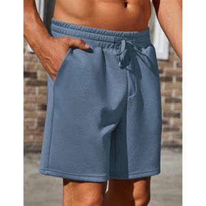 FOXA Mens <b>Lounge</b> Sweat Shorts 7 Inch Elastic Waist Gym Workout With Drawstring Breathable Cotton Casual Shorts - Product Image 2