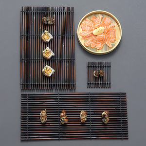 Plateau rectangulaire japonais en bambou laqué pour sushis, nouilles froides, fruits de mer, plateau de cérémonie du thé, sashimi et - Product Image 2