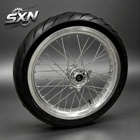 Kit de roues Supermoto 17 pouces pour Sur-Ron Light Bee X, en aluminium CNC argenté, pneus 70/90-17 et 90/80-17, haute performance