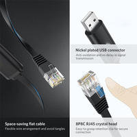 Cable de Consola USB a RJ45 con Adaptador Serial FT232, Convertidor con Cubierta de Nailon de 1.5 m para Uso en Computadoras y Routers Cisco