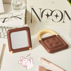 Creative Cute Single-Sided <b>Compact</b> Portable Cosmetic <b>Mirror</b> High Value Beauty <b>Mirror</b> Cartoon Chocolate Modeling Cute <b>Mirror</b> - Product Image 2
