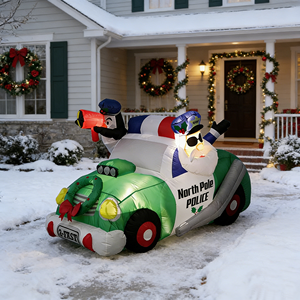 Coche de Policía Inflable con Santa Claus para Decoración de Jardín - Product Image 3