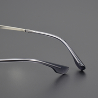 Lunettes de vue rondes rétro en acétate unisexe avec branches en titane et charnières métalliques sculptées – Vente en gros