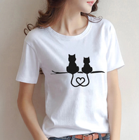 Nouveau design T-shirt unisexe décontracté d'été éco-responsable à motif de dessin animé, coupe classique, col standard, impression numérique, manches courtes, 100 % coton