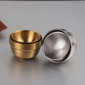 304 Stainless Steel Small Wine Glass Mini <b>Tea</b> Coffee Cups Double Wall Anti-scalding <b>Mugs</b> - Product Image 2