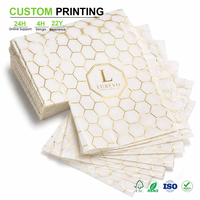 Papier de soie hexagonal en feuille d'or imprimé sur mesure, emballage de luxe pour boîte cadeau, papier d'emballage haut de gamme, vente en gros en vrac, directement de l'usine