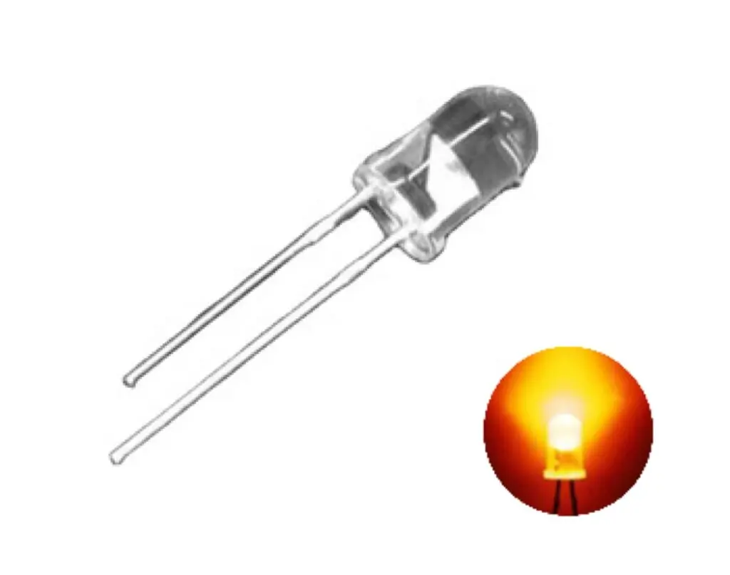 100000 hours 14mil Epistar chip 0.2W Ultra bright yellow amber color 590-595nm 14000mcd 5mm LED Diodes for led arrow light