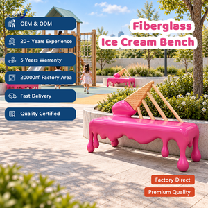 Modern Sculptural Patio <b>Bench</b> Outdoor Leisure <b>Bench</b> Pink Commercial Public Seating - Product Image 3