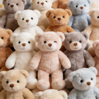 Lot de peluches ours neutres en gros, mini-poupées douces, faible MOQ, assortiment pour présentoir de magasin, cadeau de baby shower