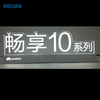 Panneau d'affichage LED en acrylique portable personnalisé Table de bureau éclairée transparente Présentoir publicitaire avec base