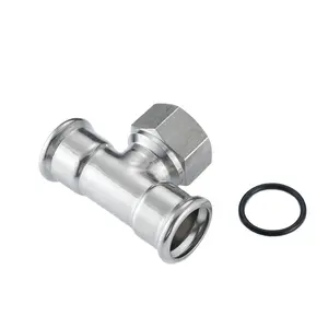 Fitting Stainless Steel 304 316L Male Threaded Tee 15mm-54mm Water Plumbing System Stainless Steel M Press Fittings Joint