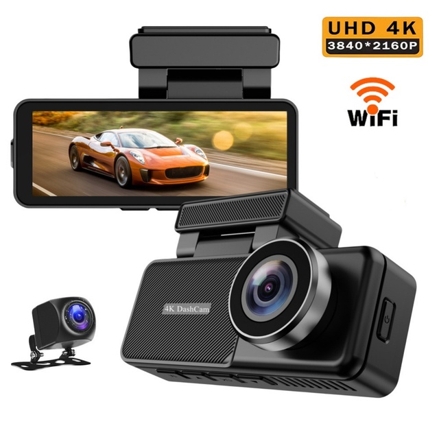 3.2 Inch 4K Mini Hidden Driver Car Dvr Video Recorder Dash Cam Dashcam Camera Front and Rear with Wifi GPS FHD Night Vision Auto