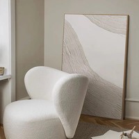 Offre Spéciale blanc pur ligne minimaliste texturé plâtre œuvre contemporaine 3D mur Art peinture décorative