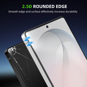 Protector de Pantalla de Vidrio Templado para <span class=keywords><strong>Samsung</strong></span> <span class=keywords><strong>Galaxy</strong></span> S26 Ultra/S25/S24, Instalación Autoadhesiva sin Burbujas, HD Transparente, Dureza 9H - Product Image 5