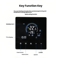 Termostato WiFi Tuya con Pantalla Táctil FCU, Calefacción por Suelo Radiante, Sistema Dual de Refrigeración, Ventilador de Bobina de 5A, Programable, LCD, Compatible con Alexa y Google Home, OEM