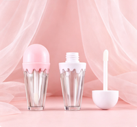Tube de brillant à lèvres vide en forme de cornet de crème glacée 6ml en gros, en stock, logo personnalisé, emballage cosmétique direct usine