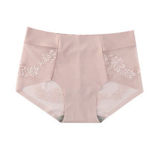 Strings grande taille taille mi-haute pour femme, sans coutures, effet seconde peau, respirantes, confortables, avec bordure en dentelle, en coton/nylon, entrejambe uni, fines - Product Image 5