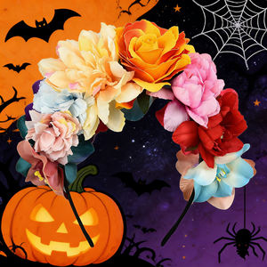 Diadema <span class=keywords><strong>de</strong></span> Flores Grandes con Rosas para el Día <span class=keywords><strong>de</strong></span> los <span class=keywords><strong>Muertos</strong></span>, Decoración para Fiestas <span class=keywords><strong>de</strong></span> Boda - Product Image 5