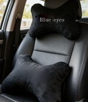 Coussin de Tête de Siège Auto de Luxe avec Yeux Brodés Diable – Marque Designer – Bleu, Rouge, Orange, Jaune