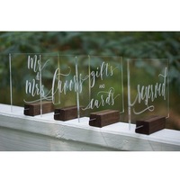 Plaque de table carrée transparente en acrylique, taille personnalisée, avec logo, pour événements, mariages, banquets, nom des invités, numéro de table, invitation, marque-place